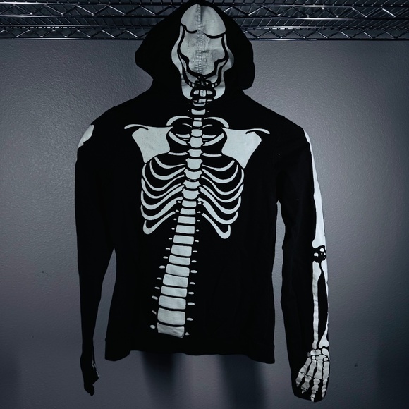 Medium Sweet Love Cotton Lightweight Full-Zip Hoodie – Skeleton Graphic Design - Picture 5 of 13